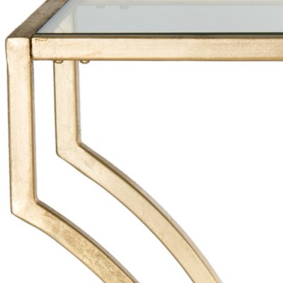 Alphonse Gold Leaf Iron and Glass Console Table