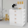 YIYIBYUS Desktop Storage Box, Desk Organizer with Drawer, White - 3 of 4