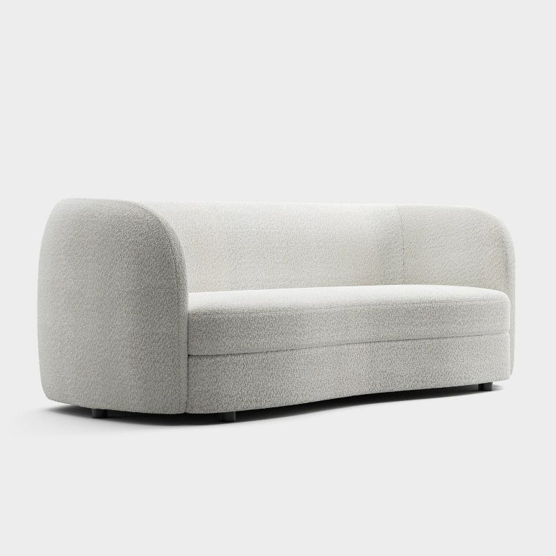 HOMES: Inside + Out 85&#34; Pinehush Boho Curved Boucle Fabric Sofa with Pocket Coil Cushions, 1 of 13