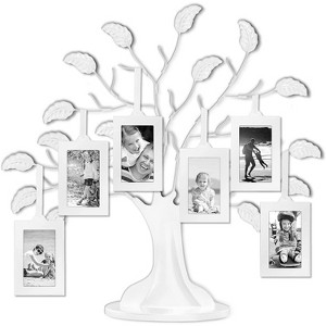 Americanflat Bronze Family Tree with plexiglass - Hanging Picture Frames 2x3 in Black and Adjustable Ribbon Tassels - 1 of 4