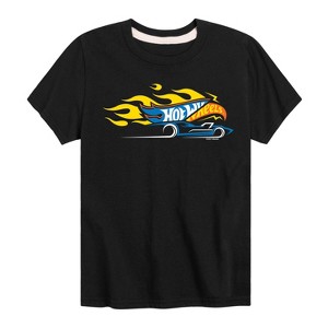 Boys' - Hot Wheels - Flaming Logo with Car Short Sleeve Graphic T-Shirt - 1 of 4