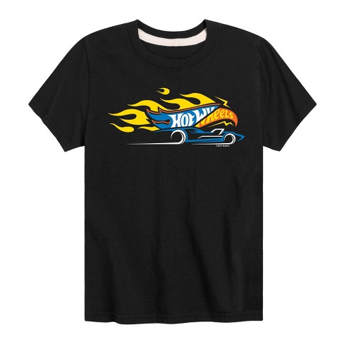 Boys' - Hot Wheels - Flaming Logo with Car Short Sleeve Graphic T-Shirt - image 1 of 4