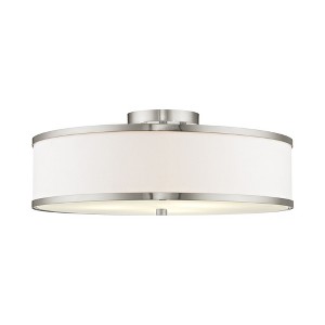 Livex Lighting Park Ridge 3 - Light Semi-Flush Mount in  Brushed Nickel - 1 of 4