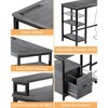 L Shaped Gaming Desk with Adjustable Storage Shelf and MuItipIe FiIe Drawers, Reversible Gaming Desk Power Outlets and 2 Monitor Stands - 4 of 4