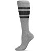 Memoi Unisex Striped Athletic Cushion Sole Knee High Cotton Blend 15-20mmHg Graduated Compression Socks - 3 of 4