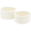 Farmlyn Creek 2-Pack Round Cotton Woven Baskets for Storage, White Home Organizers (2 Sizes) - 3 of 4