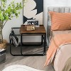Yukimo 2-Piece Nesting Coffee Tables Set - Modern Industrial Design with Side Storage Pocket, Solid Steel Frame, MDF Tabletop for Living Room/Bedroom - 3 of 4