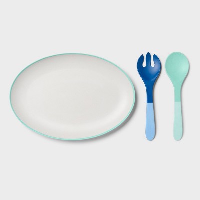 18" Oval Serve Platter with Utensils - Sun Squad™