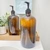 Cornucopia Brands 32oz Amber Glass Lotion Pump Bottles 2pk; Quart Size Brown Bottles w/Black Plastic Locking Pump Dispensers - 2 of 4