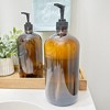 Cornucopia Brands 32oz Amber Glass Lotion Pump Bottles 2pk; Quart Size Brown Bottles w/Black Plastic Locking Pump Dispensers - image 2 of 4