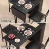 homfan 3-Pc Expandable Bar Table Set for 2 - Counter Height w/Upholstered Chairs & Storage - Space-Saving - 3 of 4
