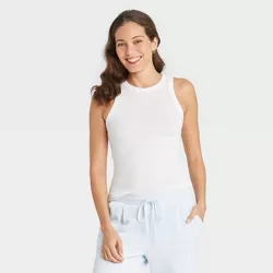 Women's Ribbed Tank Top - A New Day™ White XXL