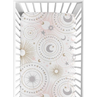 Sweet Jojo Designs Fitted Crib Sheet  - Celestial - Pink/Gold