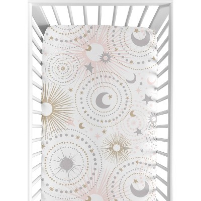 Image of Sweet Jojo Designs Fitted Crib Sheet  - Celestial - Pink/Gold