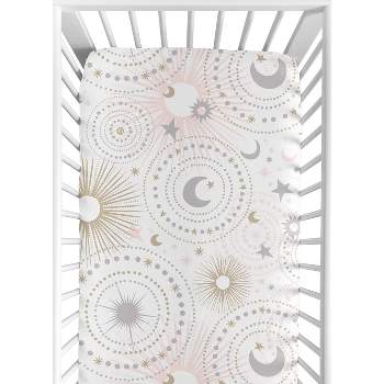 Sweet Jojo Designs Fitted Crib Sheet  - Celestial - Pink/Gold