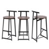 Lyngins Set of 3 Counter Height Bar Stools (27" High) with Steel Base, Armless Dining Chair with Back for Kitchen Island, Waterproof Counter Stools - 4 of 4