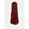 SULFUR Burgundy Suede Leather Stiletto Ankle Boot - 3 of 4