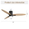 56" Ceiling Fan with Light and Remote, Flush Mount Ceiling Fan with 3 Solid Wood Blades for Living Room, Bedroom, Home Office-The Pop Home - 4 of 4