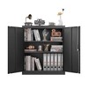 ACEPANO 36 in. H Metal Decorative Storage Cabinets with Door Locks and Two Adjustable Shelves for Home Offices-Black - 4 of 4