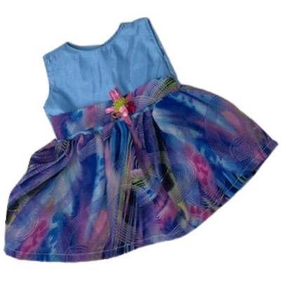 Doll Clothes Superstore Blue Splash Dress Fits 18 Inch Girl Dolls Like American Girl Our Generation My Life Dolls.