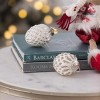 TopComfy Decorative Object Glass Christmas Ball Ornaments Set of 6 for Holiday Party Decorations, White, 3.8"*3.8"*4.2" - 3 of 4