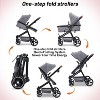 2-in-1 Convertible Toddler and Crib Stroller with Large Shock-Absorbing Storage Basket and Removable Cup Holder, Deep Grey - 2 of 4