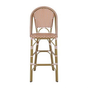 Vynxaria Set of 2 French-Inspired Outdoor PE Rattan Barstools - 1 of 4