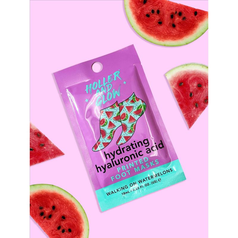 Holler and Glow Ultra Hydrating Foot Mask - Walking On Watermelons - 0.6 fl oz, 4 of 7