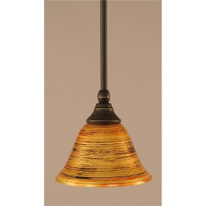 Toltec Lighting Any 1 - Light Pendant in  Dark Granite with 7" Firré Saturn Shade - 1 of 1