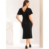 INSPIRE CHIC Women's Ruffle Sleeve Round Neck Cocktail Party Work Sheath Dress - image 3 of 4