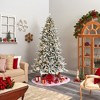 Nearly Natural 8-ft Flocked Livingston Fir Artificial Christmas Tree with Pine Cones and 500 Clear Warm LED Lights - 4 of 4