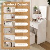 Vanity Desk with LED Mirror Lights and Power Outlet Charging Station, Makeup Dressing Table with Storage Stool - 4 of 4