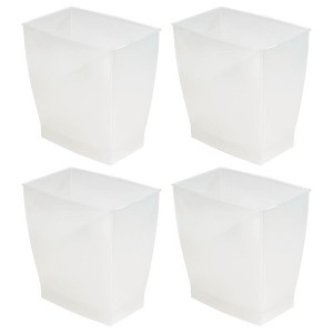 Small Rectangular Bathroom Trash Cans - Set of 4 - Frost - Made in USA - 1 of 4
