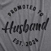Mens Promoted To Husband Est. 2023 or 2022 Tshirt Funny Wedding Engagement Graphic Tee - Crazy Dog Men's T Shirt - 2 of 4