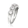 Ross-Simons 1.00 ct. t.w. Diamond 5-Stone Halo Ring in 14kt White Gold - 3 of 4