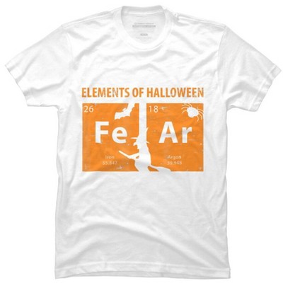 Men's Design By Humans Elements Of Halloween Tee (FeAr) Periodically By Luckyst T-Shirt
