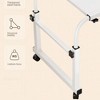White Overbed Table with Wheels Overbed Desk Adjustable Overbed Table with 4 Lockable Wheels Curved Edge Design Laptop Table for Home Office Hospita - 2 of 4