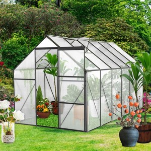 NicBex 6x12 FT Polycarbonate Greenhouse with Raised Base and Anchor Aluminum Heavy Duty Walk-in Greenhouses for Outdoor Backyard in All Season, Black - 1 of 4