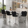 VECELO Velvet Bar Stools Set of 2/4, Adjustable Barstools with Back, Armless Counter Height Stools, Swivel Bar Chairs for Pub or Kitchen Island - 2 of 4