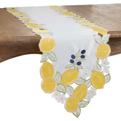 Music Notes Retro Paper 90inches Long Cotton Linen Table Runners 13 x 90inch Skull Skeleton Lemons Branch Swirls Non-Slip Table Top Decor Bed Runners for Kitchen/Farmhouse/Hotel All Season Use