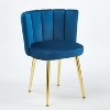 Blue 2-piece set of modern dining chairs with comfortable velvet backrests - 4 of 4
