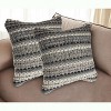 Set of Two 18"  Gray and Ivory Striped Cotton Blend Throw Pillows with Texture - 2 of 4