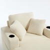 Corduroy Chaise Lounge Chair with Deep Seat and Detachable Cushions - 2 of 4