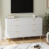 6 Drawer Dresser for Bedroom, 56.3" Wide Modern Chest of Drawers with Gold Metal Handles & Anti-Tipping Device, Fluted Wooden Dresser Organizer - 4 of 4