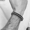 Black Bow Jewelry Men's 16mm Stainless Steel & Black Leather Bracelet, 9 Inch - 3 of 4