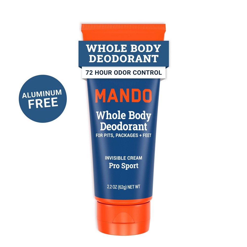 Photos - Deodorant Mando Whole Body  - Men's Aluminum-Free Invisible Cream  - Pro Sport - 2.2oz 