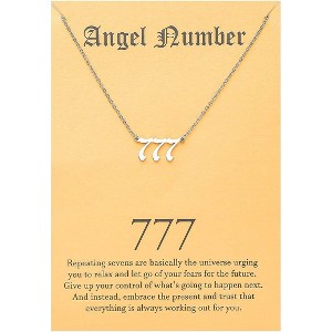 Numerology Choker Necklace with Angel Numbers Spiritual Jewelry 777 Silver - 1 of 4