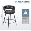 DYHOME 24 inch Bar Stools Set of 3, Modern Counter Height Bar Stools, 360° Swivel Suede Fabric Stool Chairs with Woven Back and Footrest - 2 of 4