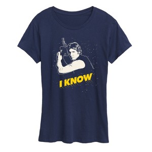 Women's - Star Wars - Valentine Han Solo I Know Short Sleeve Graphic T-Shirt - 1 of 4