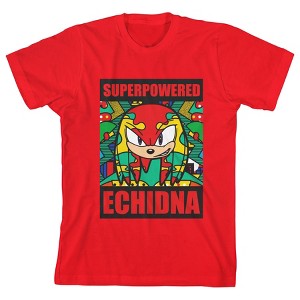 Superpowered Echidna Sonic The Hedgehog Youth Boys Red T-Shirt - 1 of 2